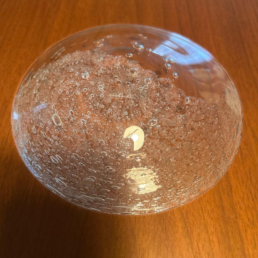 新品◆03荒川尚也　ガラス中皿５枚セット　晴耕社ガラス工房　泡ガラスプレート