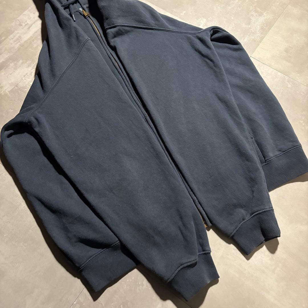 カーハート carhartt パーカー　フルジップ　サンフェード　ネイビー　紺色