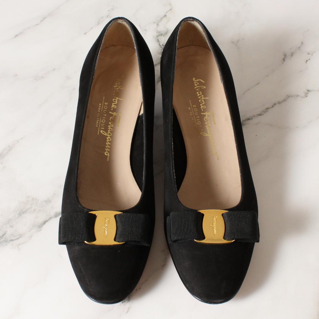 ✨美品✨ フェラガモ ヴァラリボン パンプス スエード 7C （24cm相当）