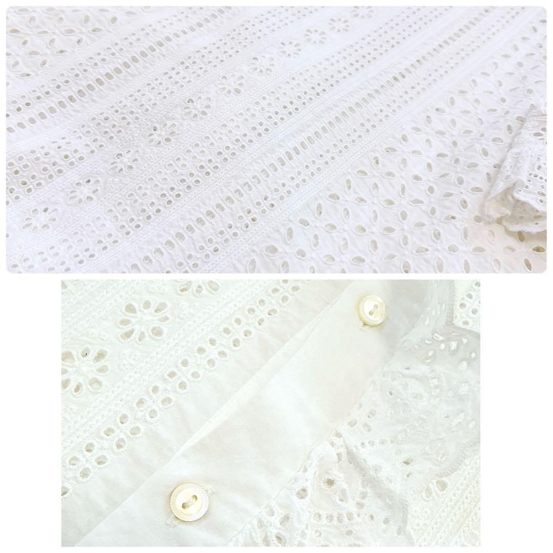 [美品] ポロラルフローレン　アイレットブラウス　レース　フリル　カットワーク