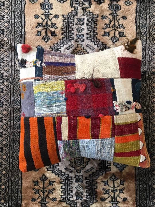 ビンテージラグ　トルコラグ　オールドキリム　クッションカバー　パッチワーク⑤