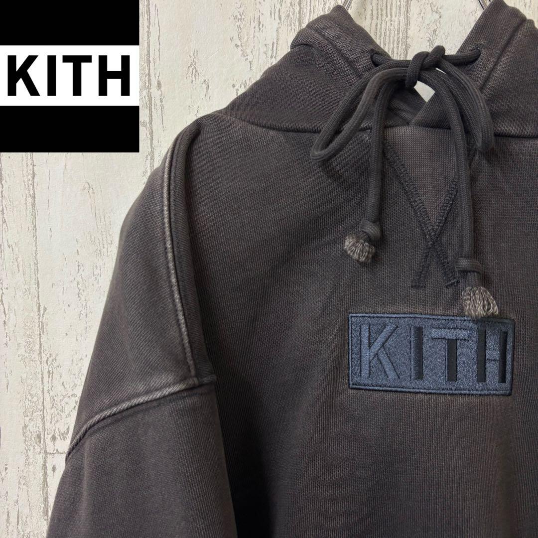 【激レア】KITH キス　パーカー　完売モデル　スウェット　ボックスロゴ　刺繍