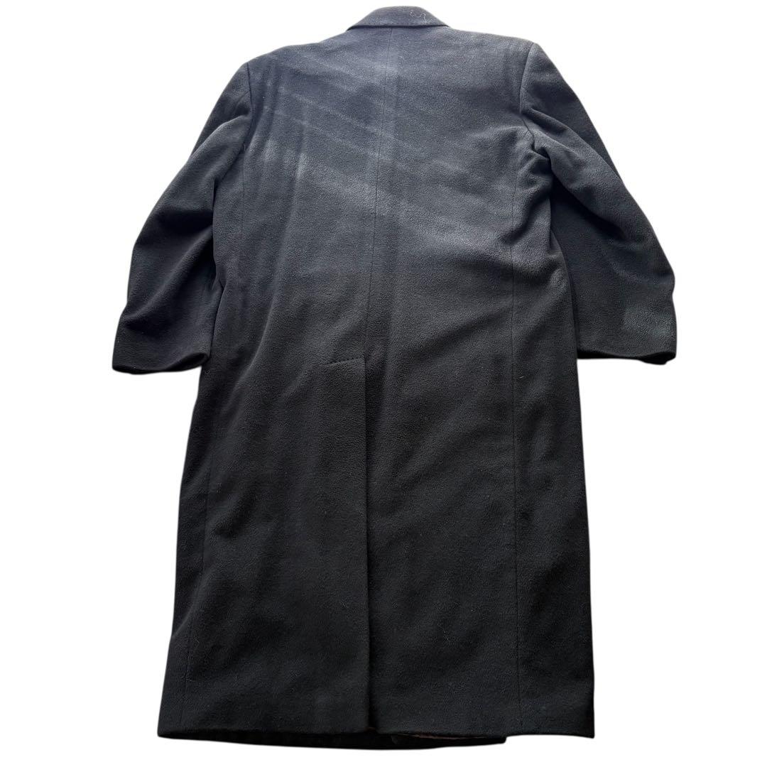 【最高級カシミヤ100%】イタリア製 ロングチェスターコート ダブル 40 黒