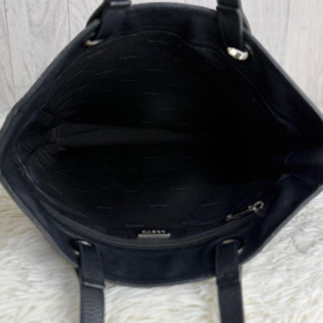 美品♡A4可♡LOEWE ロエベ ロゴ アナグラム レザー トートバッグ 黒