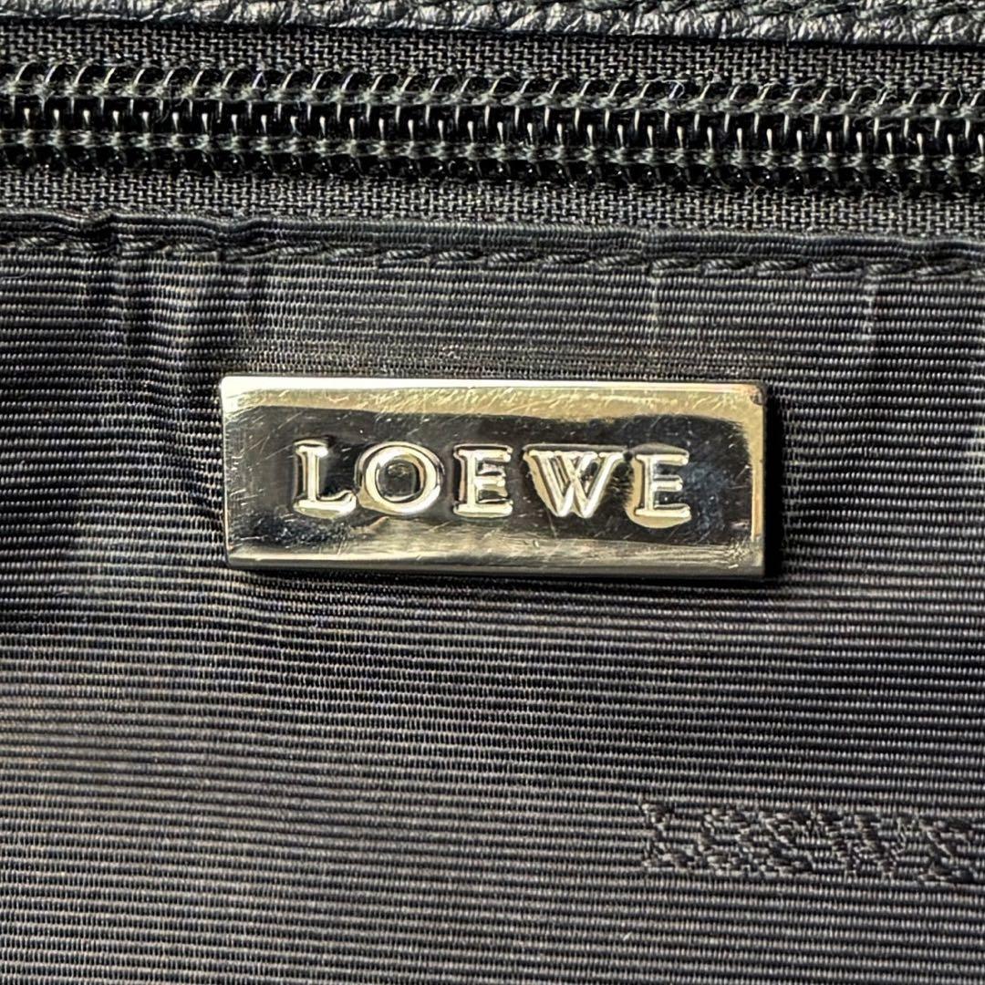 美品♡A4可♡LOEWE ロエベ ロゴ アナグラム レザー トートバッグ 黒