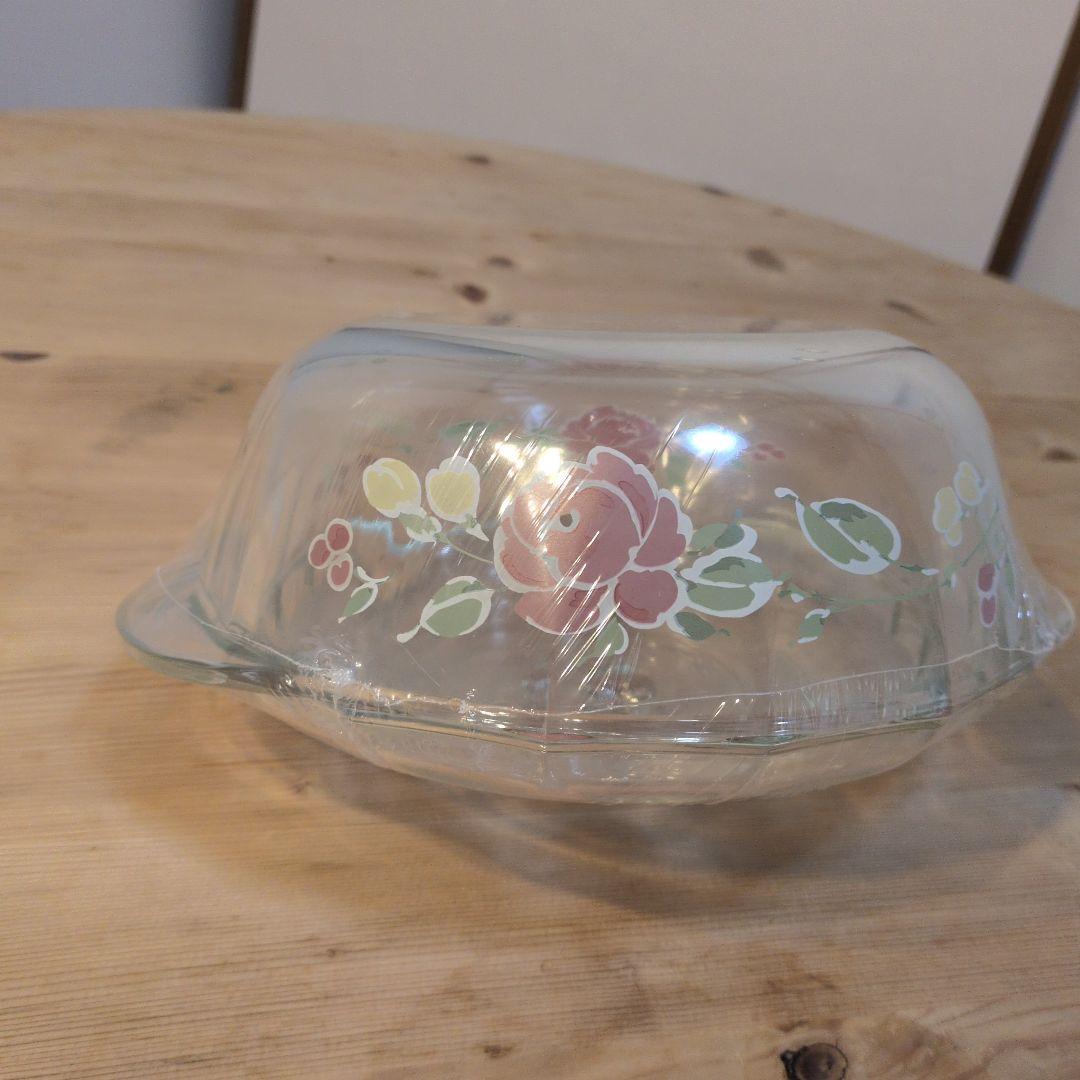 ♦️岩城硝子製 ヴィンテージ・パイレックス 蓋付きキャセロール♦️新品・未開封