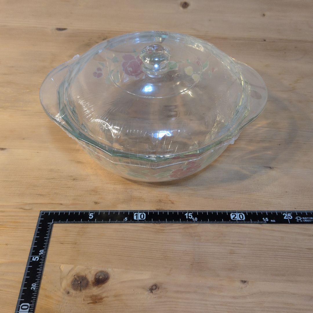 ♦️岩城硝子製 ヴィンテージ・パイレックス 蓋付きキャセロール♦️新品・未開封