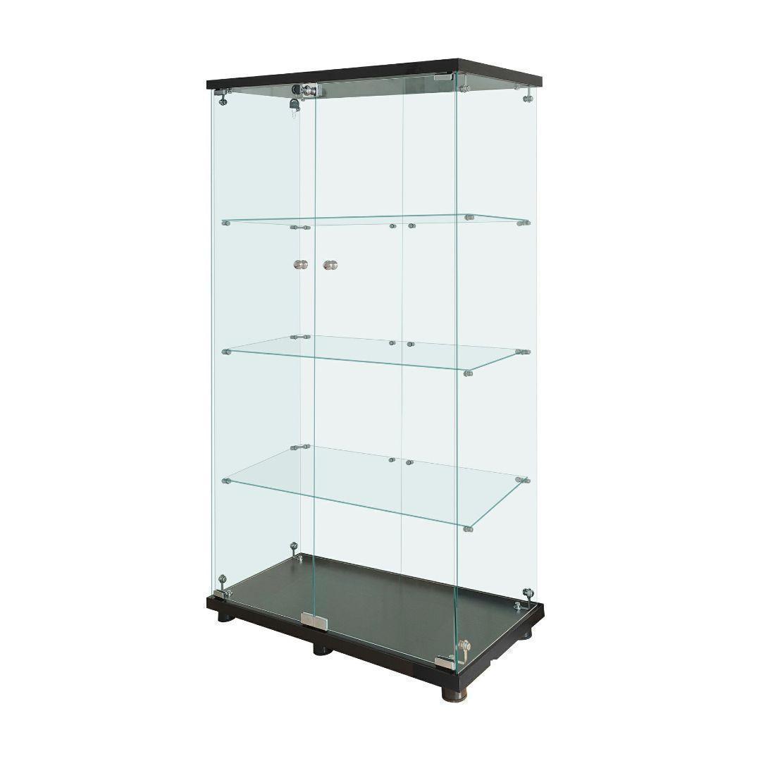 ガラスケース 4段両扉R2002コレクション フィギュア 棚 ショーケース 黒