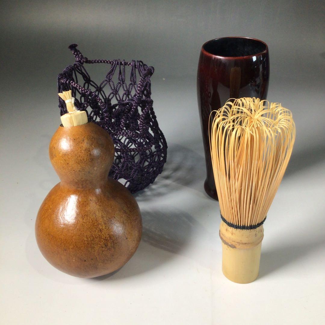 Ｓ１２１　御所籠　『和田鱗司作』『利休形』『竹茶籠』『茶器揃』　共箱　茶道具