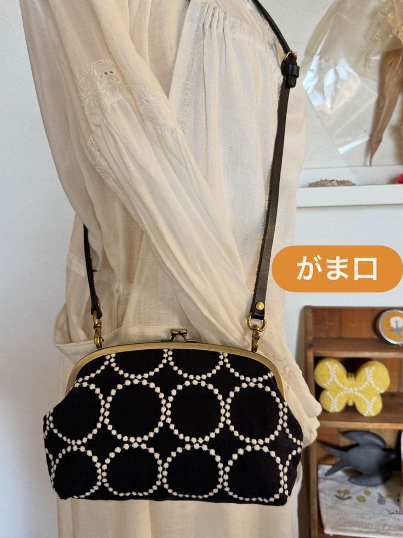 ミナペルホネン タンバリン＆ポンピアのがま口ポシェット