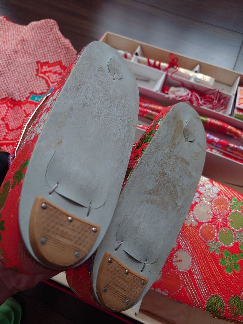 七五三　着物　筥迫セット　長襦袢　7歳　女の子　絞り柄　袋帯