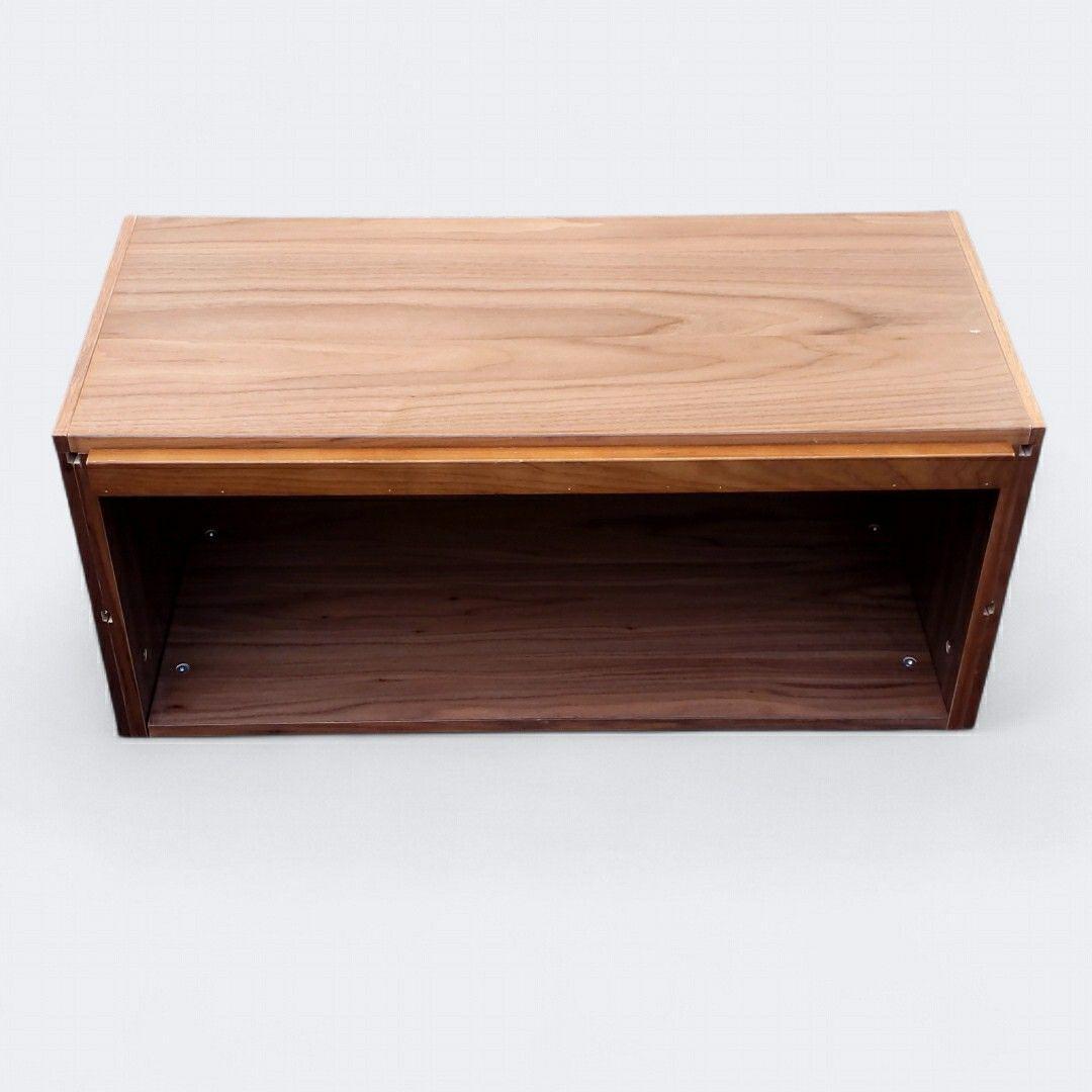 廃盤 希少 無印良品 ユニットシェルフ用 ボックス フラップ扉 ウォールナット