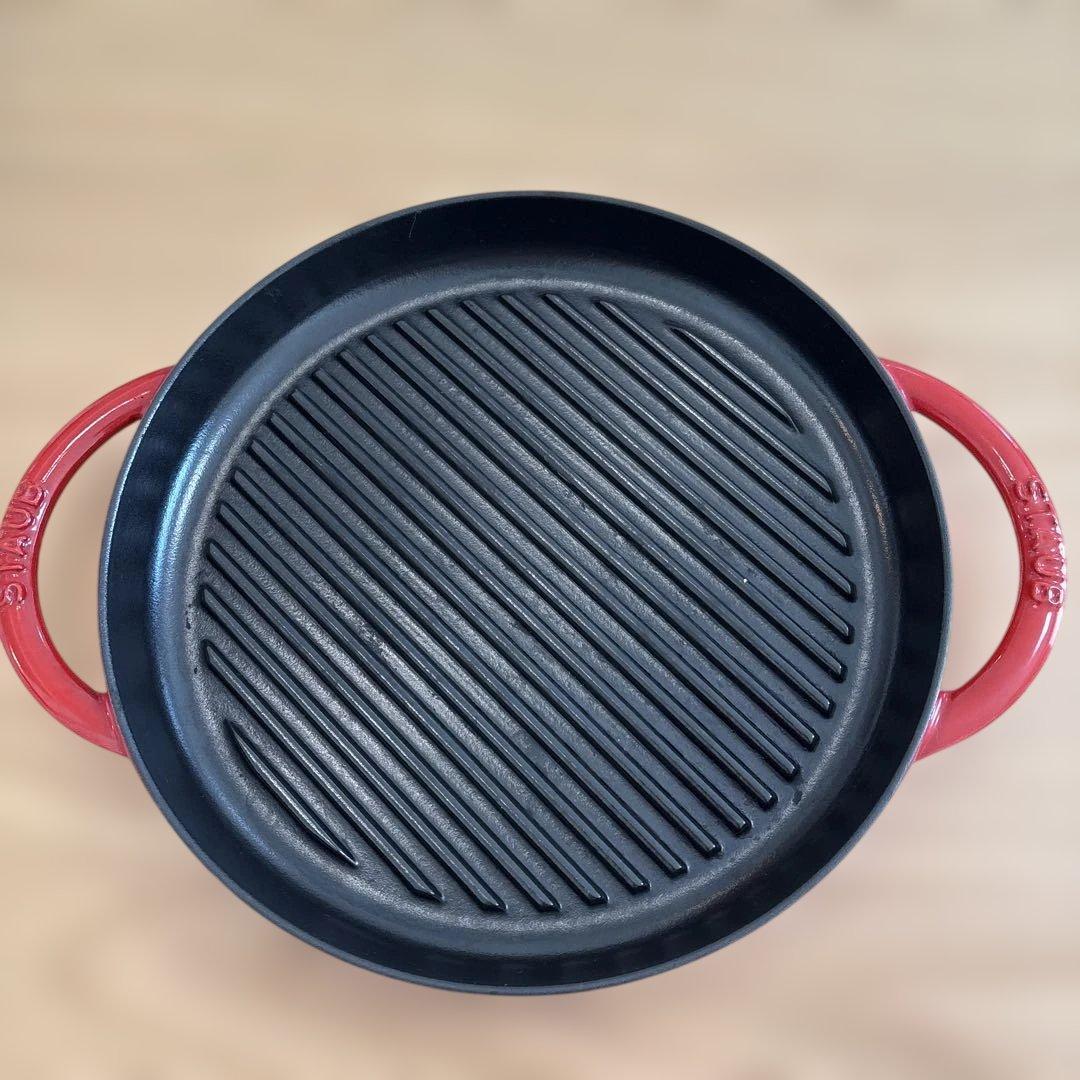 ストウブ　グリルパン 26cm チェリー　蓋なし　美品