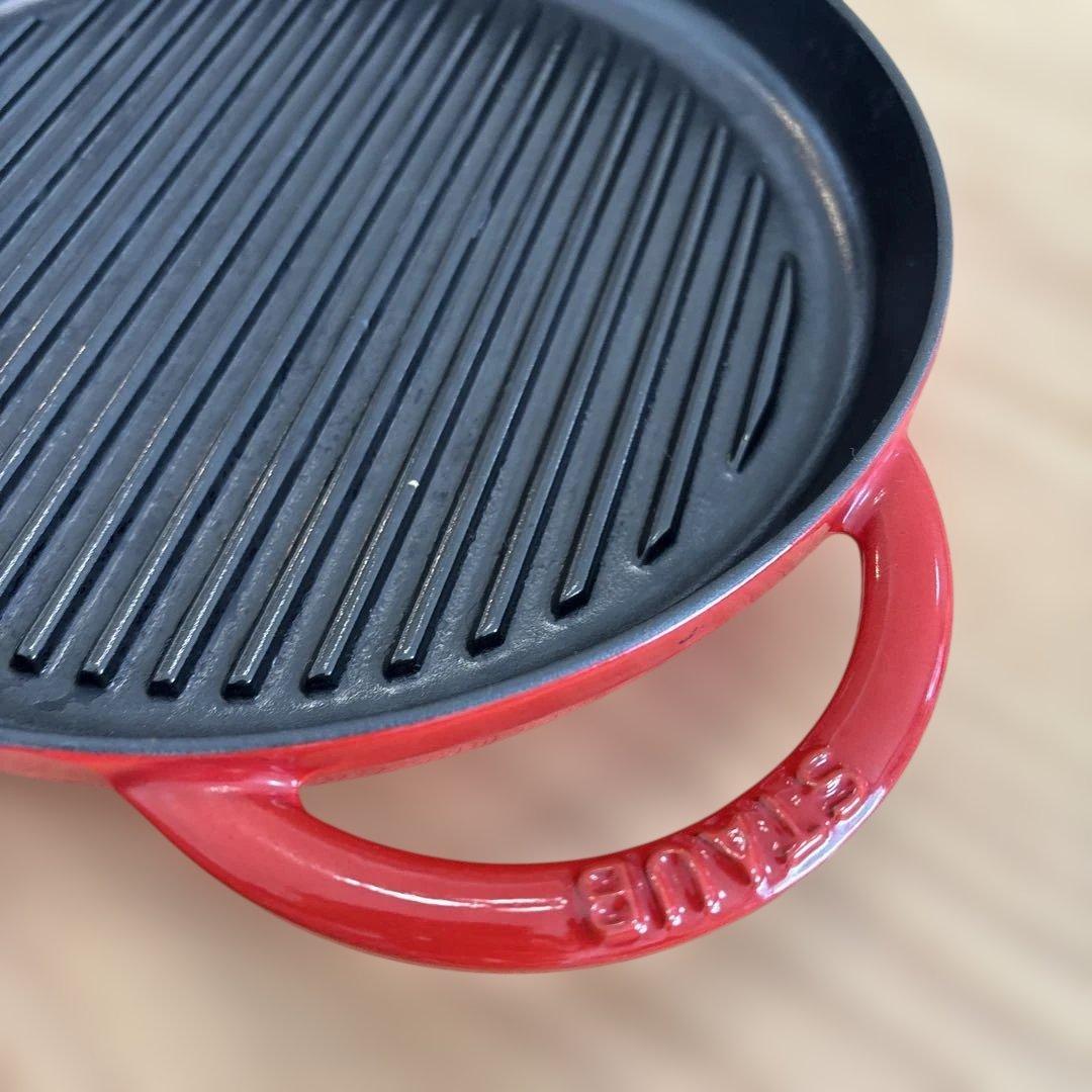 ストウブ　グリルパン 26cm チェリー　蓋なし　美品