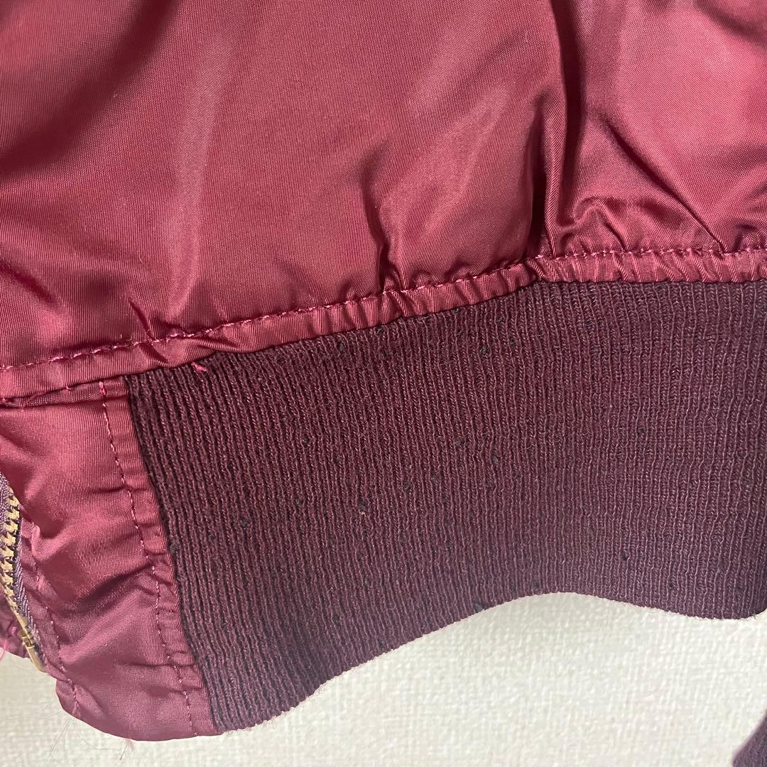 80s alpha MA-1 ボルドー アルファ3本線タグ Mアメリカ製