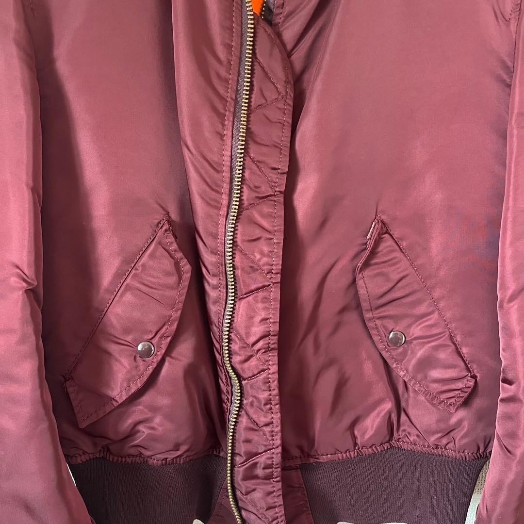 80s alpha MA-1 ボルドー アルファ3本線タグ Mアメリカ製