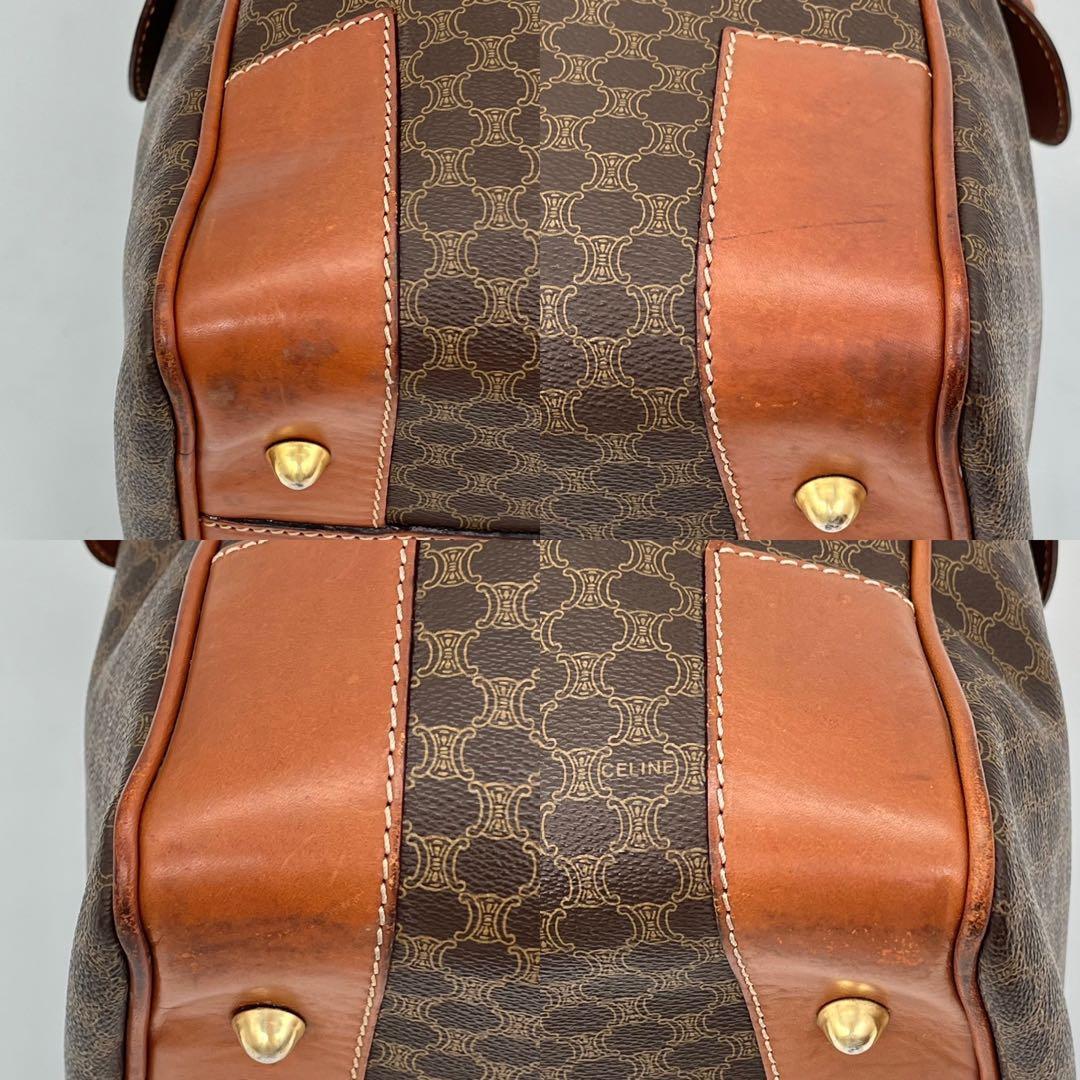 CELINE ハンドバッグ ボストンバッグ マカダム柄 トリオンフ A4収納可能