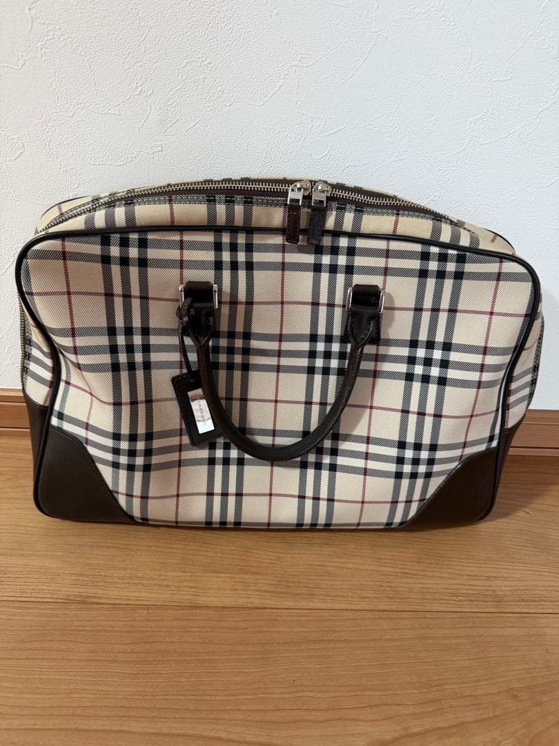 チェック柄 ボストンバッグ 中型