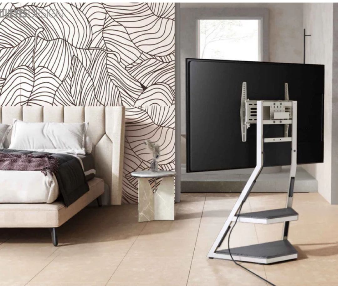 【東京都内23区配送無料】テレビ台　コーナー　スタンド　TV ボード　角　白