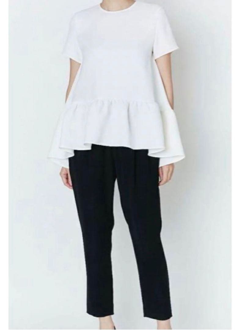 YOKO CHAN ヨーコチャン　ハーフスリーブ　ヘムギャザー　ブラウス