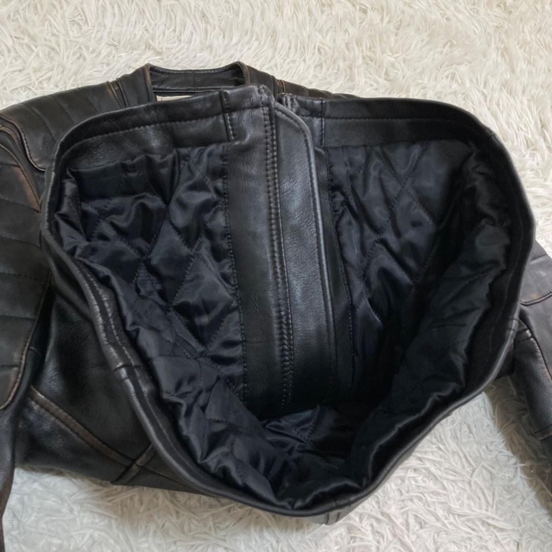 15799✨良品✨アビレックス 茶芯加工 シープスキン ライダースジャケット