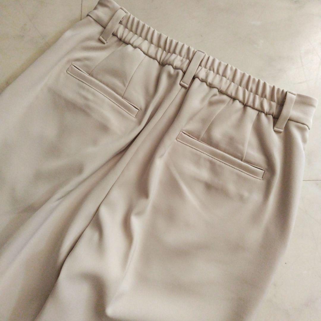 【美品】プラステ セットアップ ノーカラー とろみ素材 洗濯可 上下セット