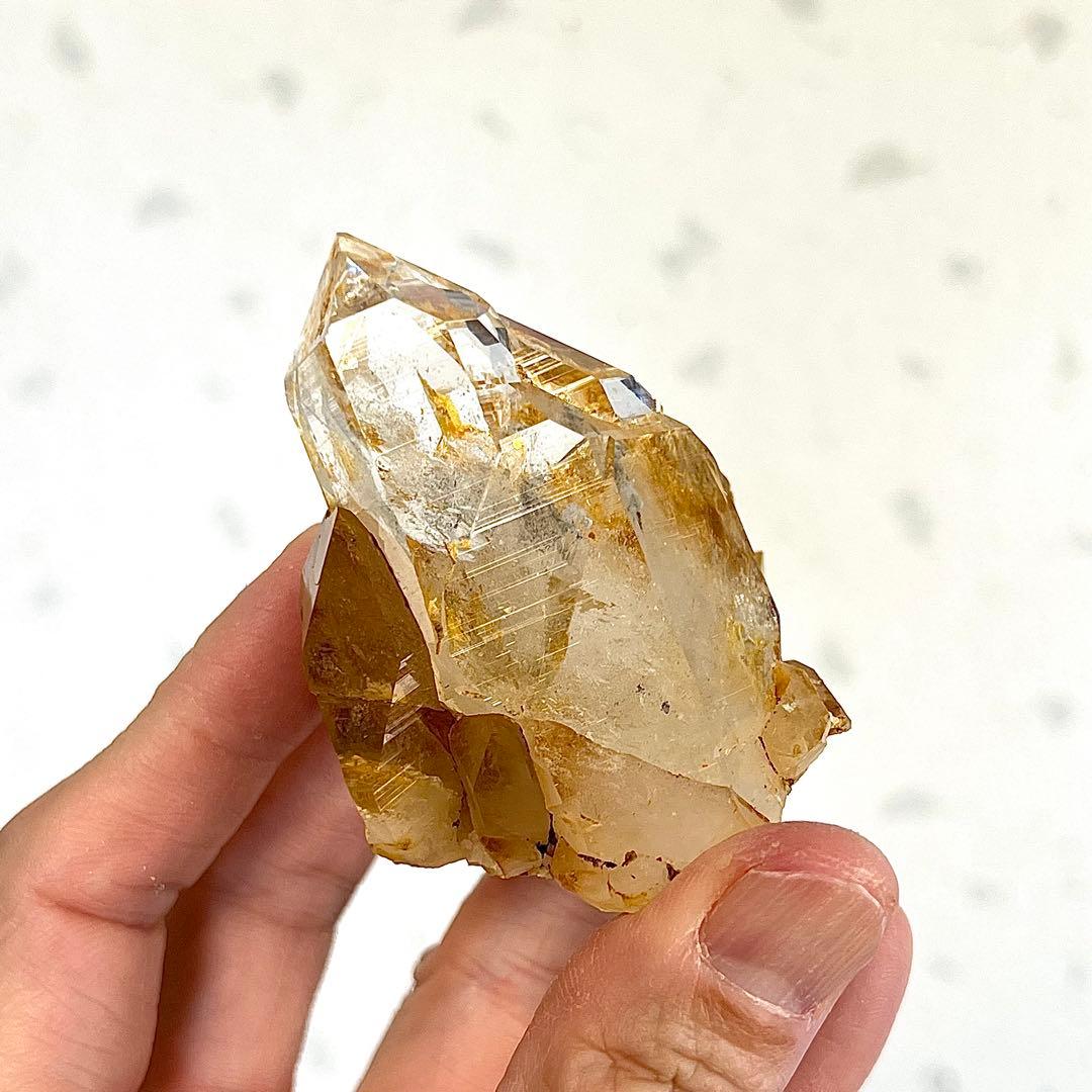 希少　ヒマラヤ　マニハール産　ゴールデンヒーラー　クラスター水晶　高透明