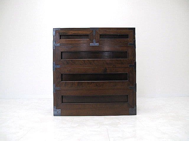 美品 松本民芸家具 507型 ミズメザクラ無垢材 整理箪笥 鉄金具付 約55万