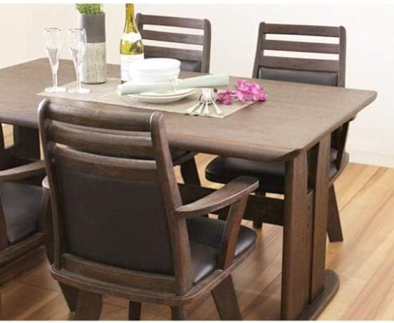 CD DC CB 6脚　ダイニングチェア　アームチェア　肘付　ブラウン＊ブラック