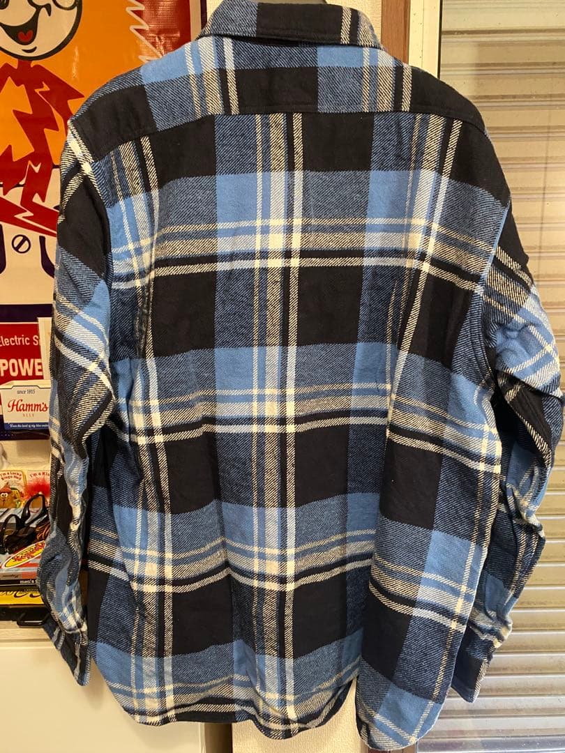SUGAR ネルシャツ X-LARGE 青・黒・白チェック