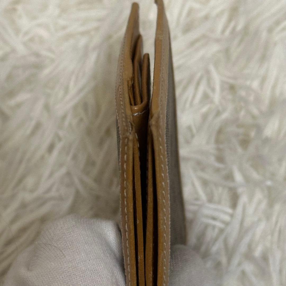 グッチ 二つ折り財布 GG柄 PVC レザー ベージュ コンパクト ゴールドロゴ