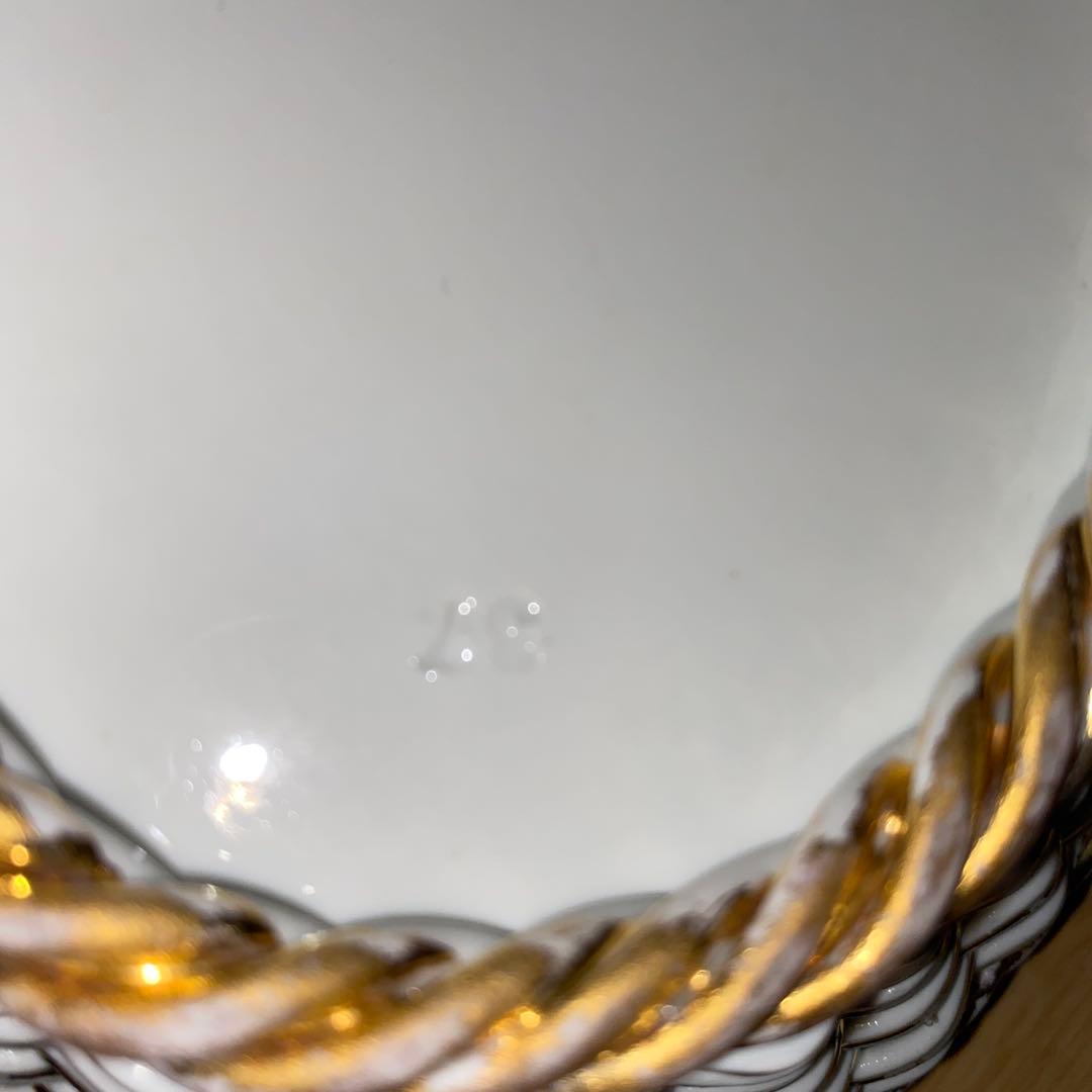 マイセン 網トレー　花柄　ボタン剣