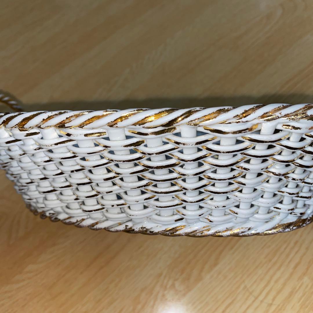 マイセン 網トレー　花柄　ボタン剣