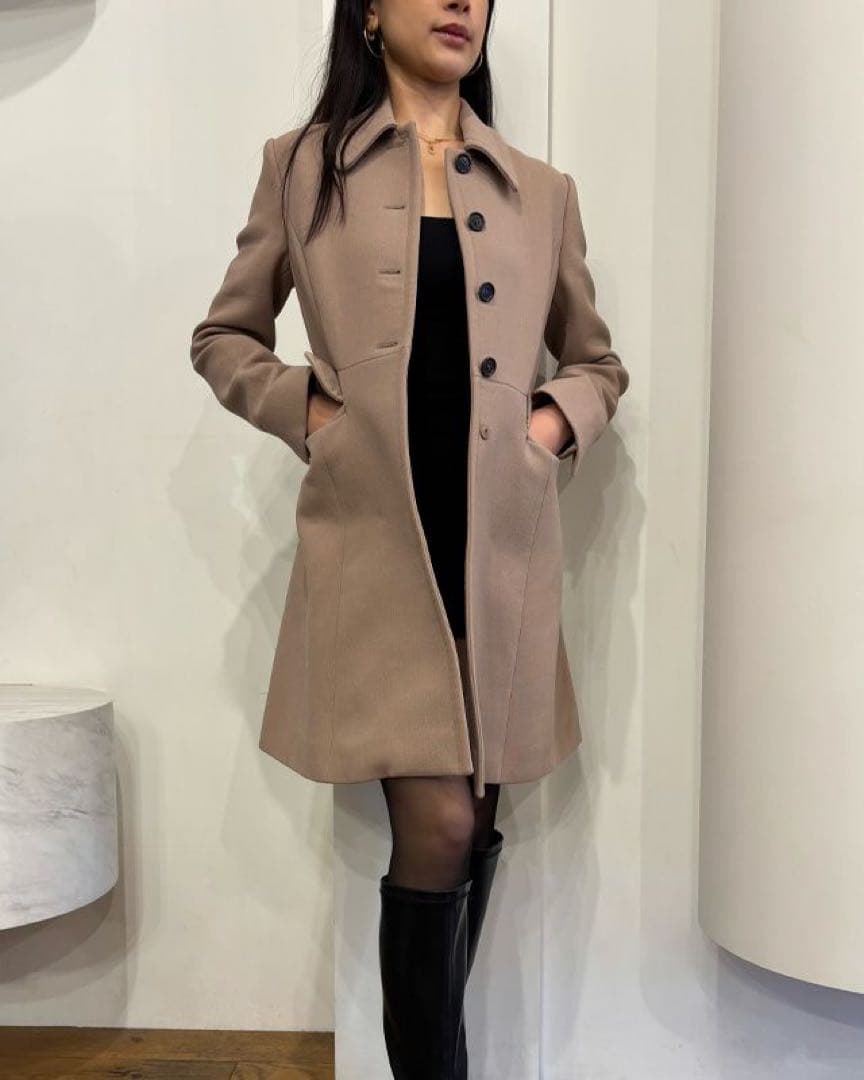 miumiu ベーシックロングコート ワンピースコート ピンクベージュ 38