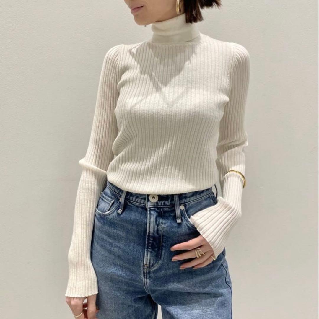 未使用級✨アパルトモン WIDE Rib Knit タートルネックニット 洗える