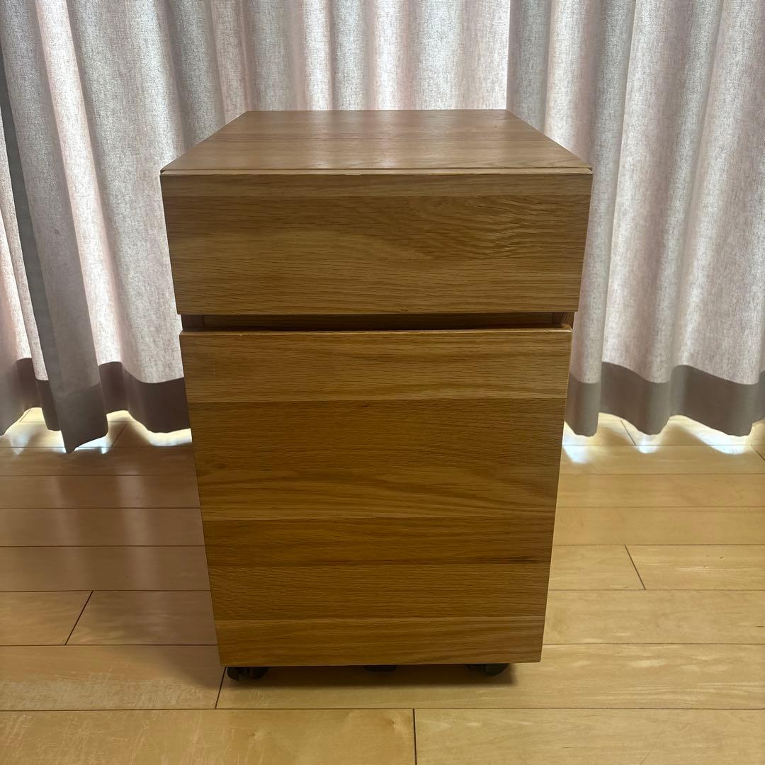 無印良品　無垢材デスクキャビネット　オーク材　学習机
