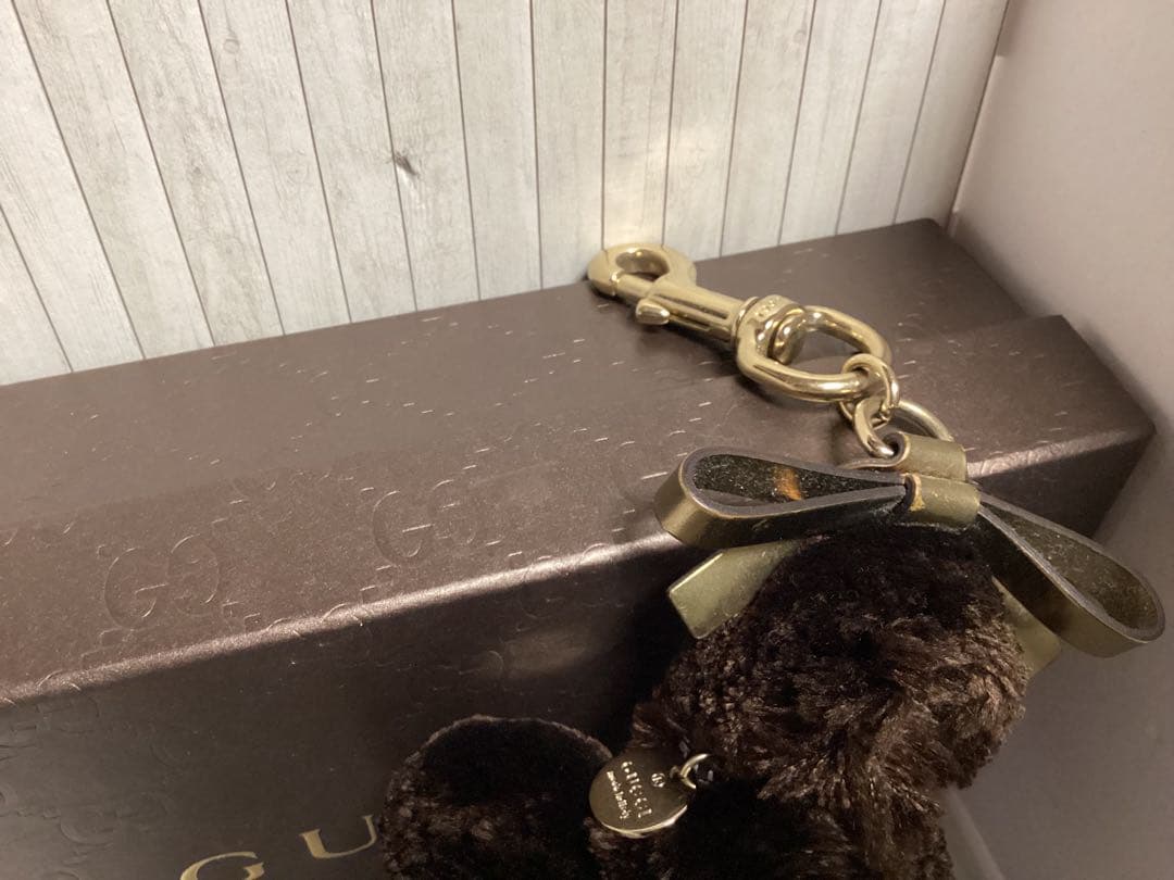 未使用美品グッチGUCCI プードル犬ファーキーホルダー本物