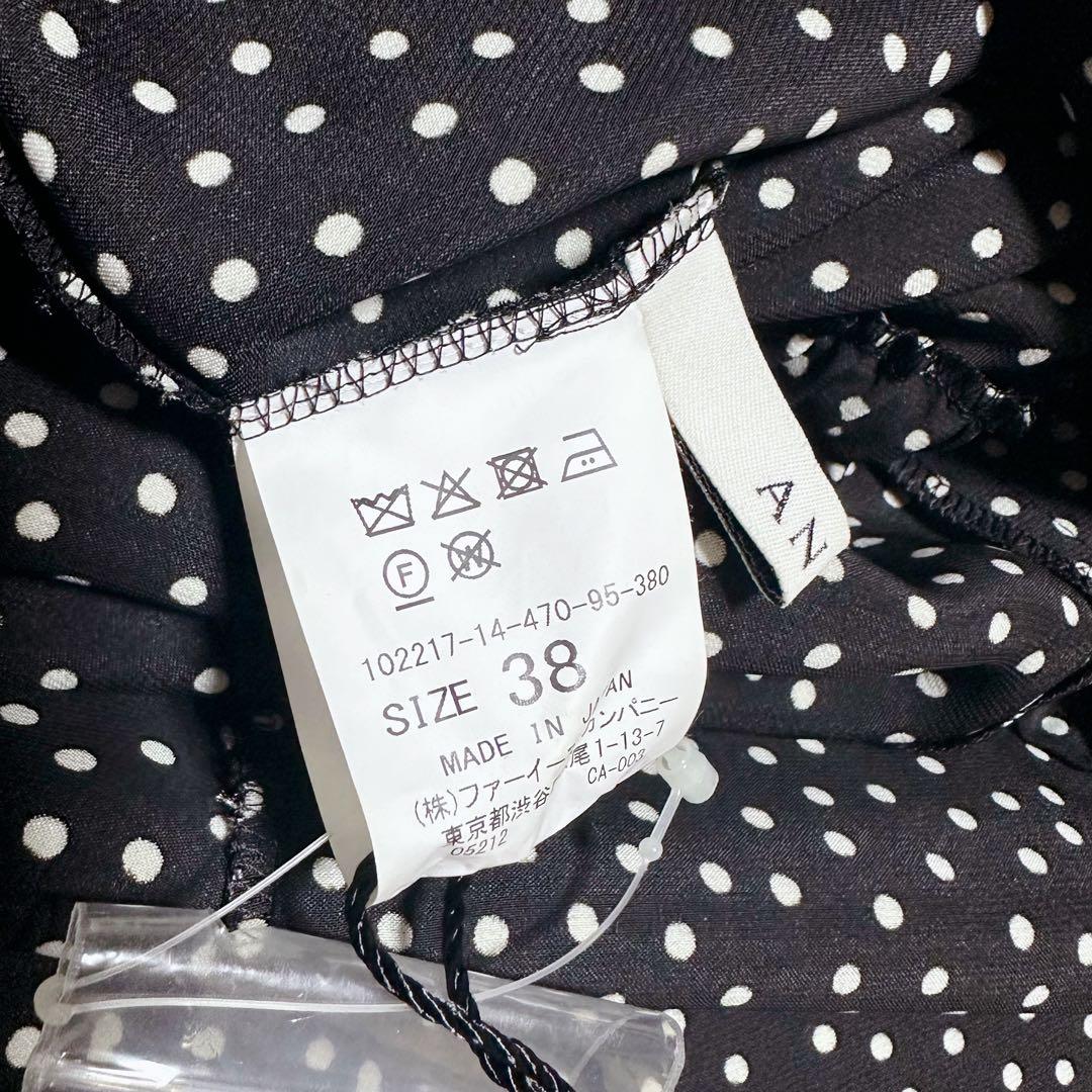 アナイ 22SS サテンドットプリントタイワンピース リボン ボウタイ ギャザー