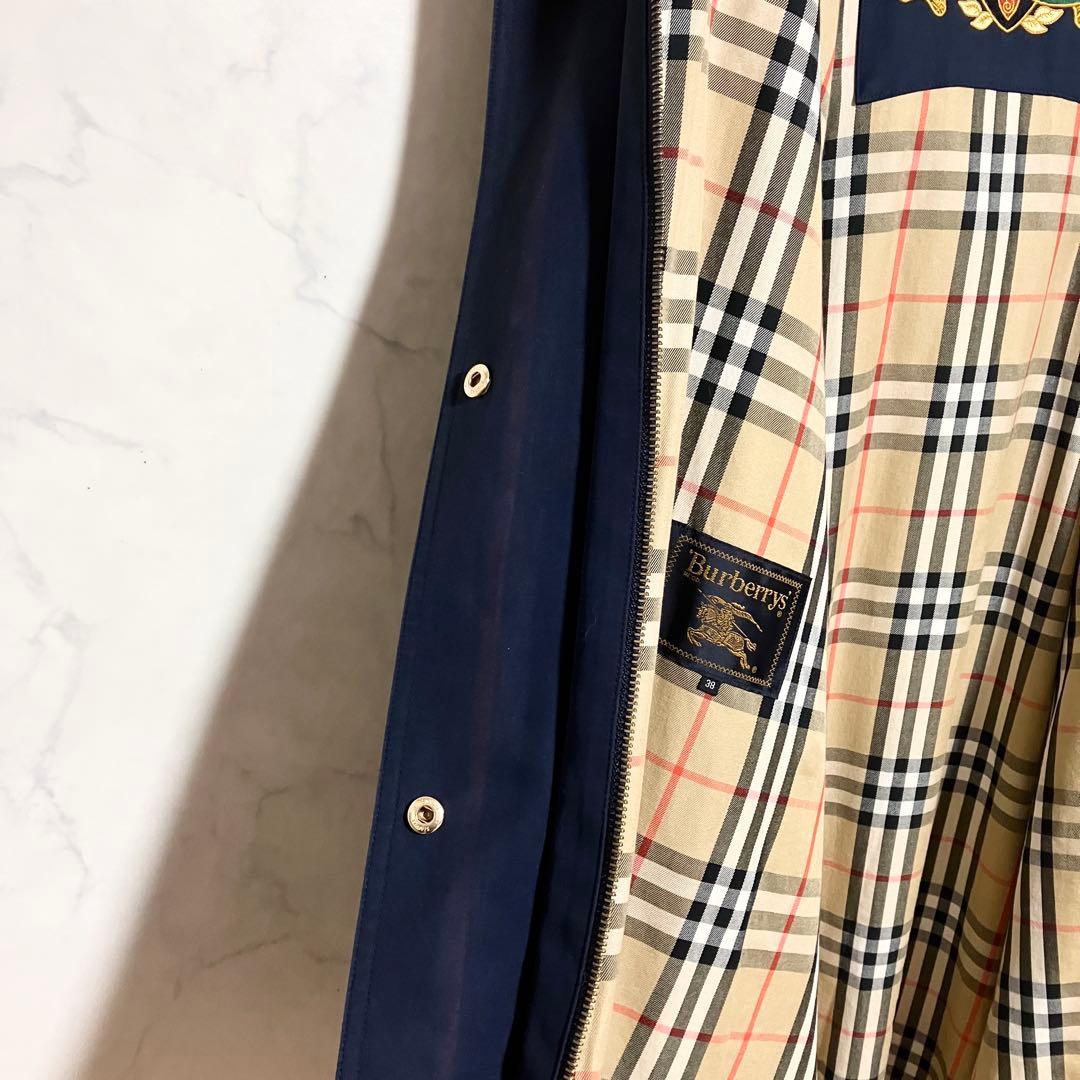 バーバリー M 金ボタン ロングコート フード ノバチェック 金タグ ホースロゴ
