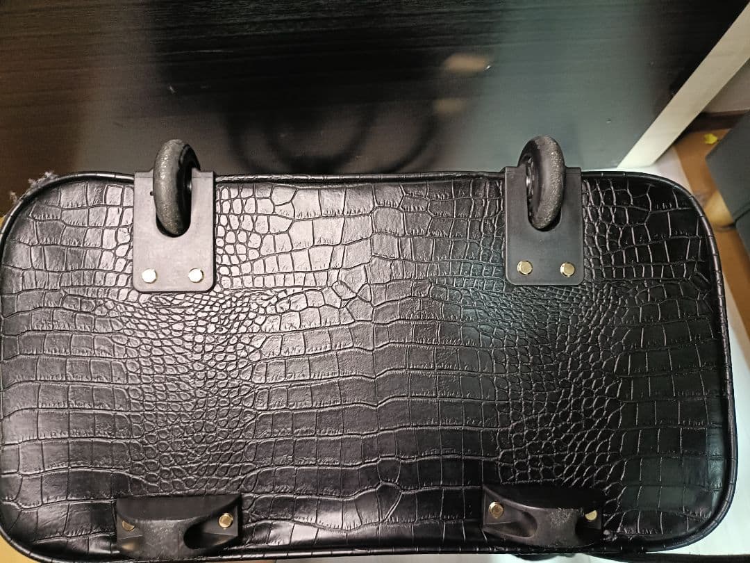 cooco クーコ　クロコ型押しキャリーカート　アルミハンドル　2way 黒