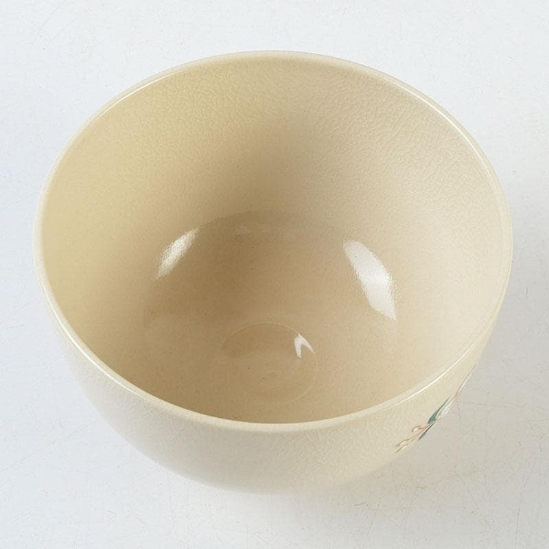 茶道具　暁窯　岡田暁山作　大福茶碗　旭日に梅之図　共箱　V　9582