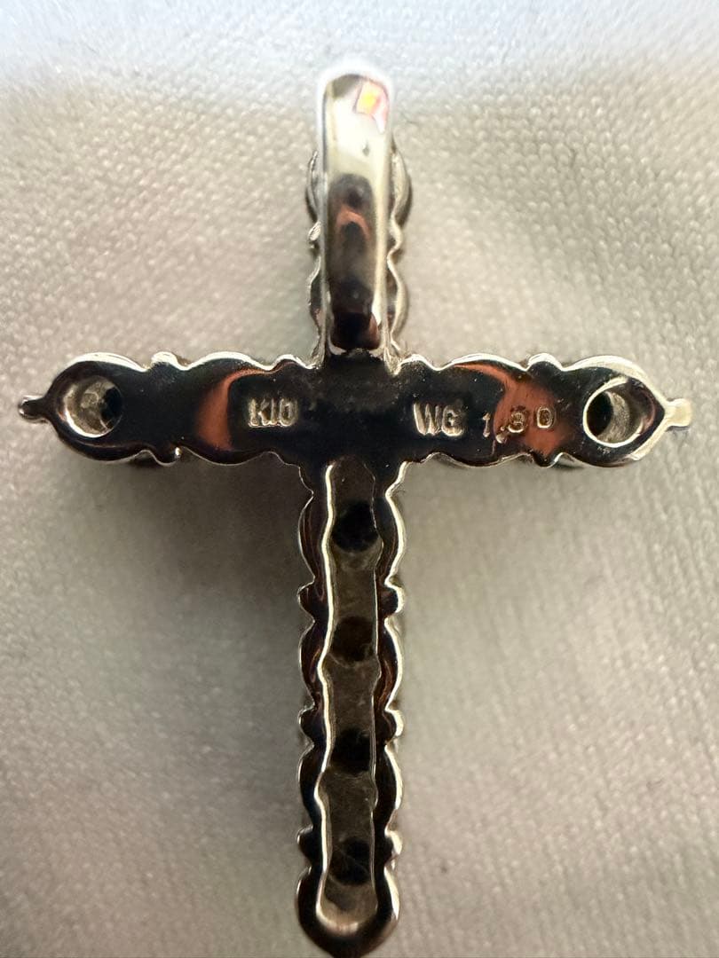 K10WG（ホワイトゴールド）ブラックダイヤモンド1.30ctクロストップ