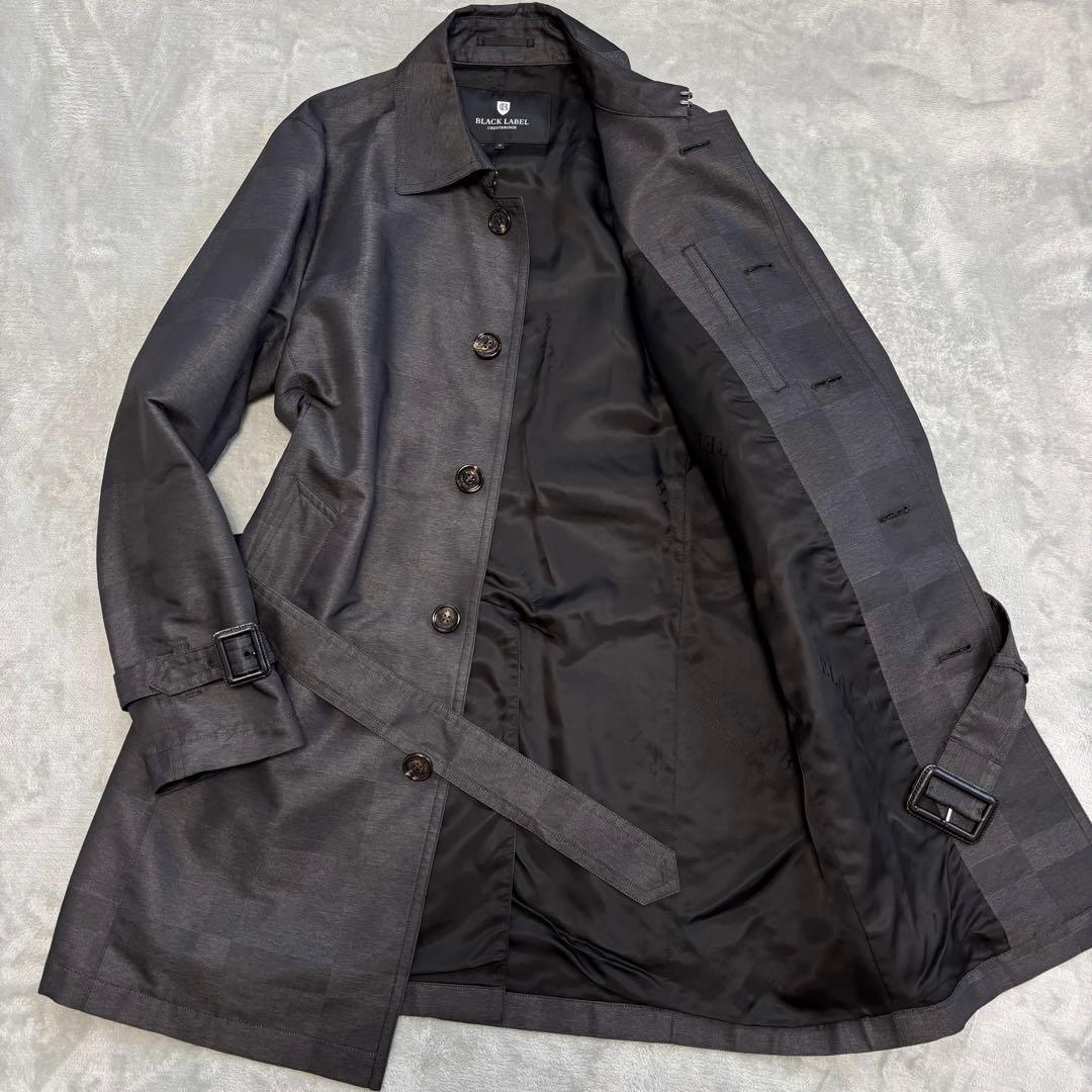 美品✨ブラックレーベルクレストブリッジ　シャドーチェック　ベルト　トレンチコート