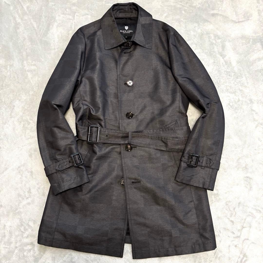 美品✨ブラックレーベルクレストブリッジ　シャドーチェック　ベルト　トレンチコート