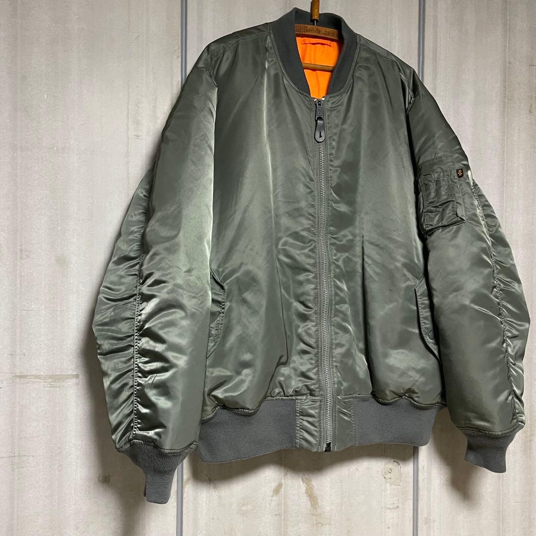 ビッグサイズ 5L★ALPHA MA-1ジャケット グリーン
