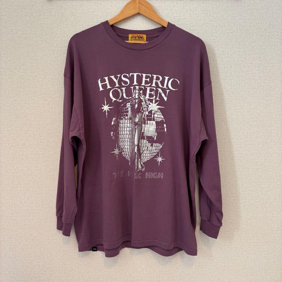 希少 HYSTERIC GLAMOUR Queen オーバーサイズ ロンT 紫