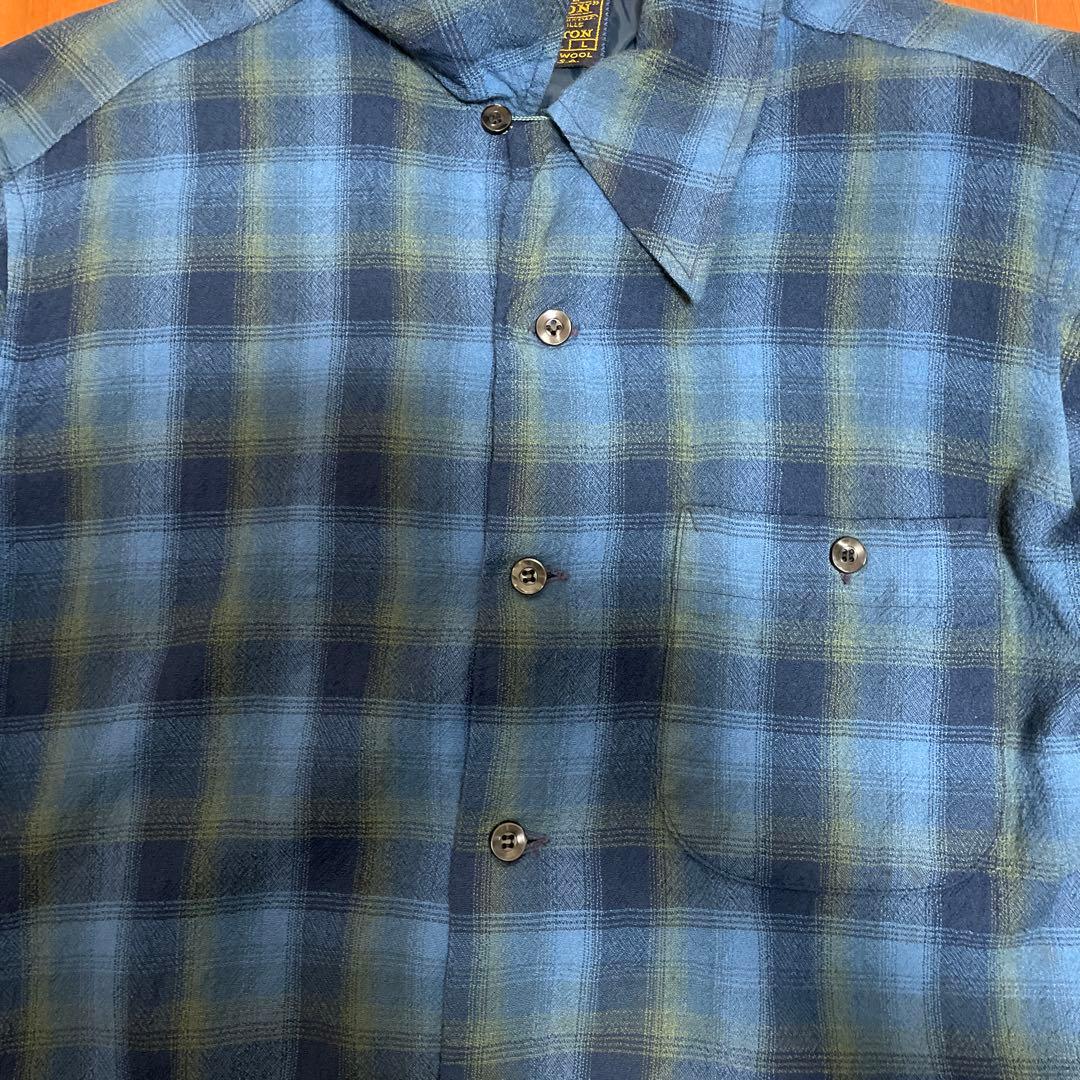 T*o様 60's Pendleton ウールボードシャツ　長袖シャツ 青系チェ