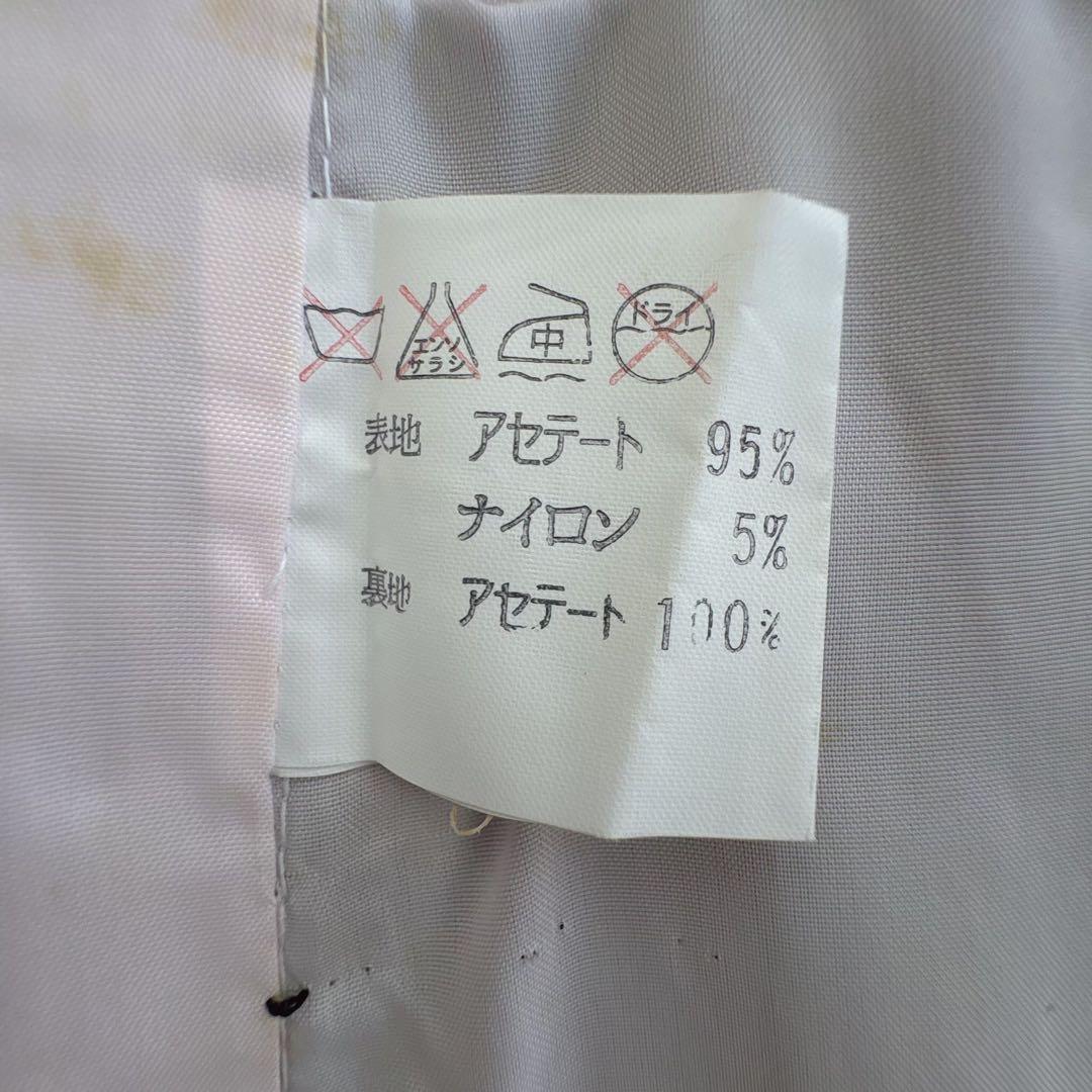 フルセット　七五三７歳女の子　黒地花　緑地袋帯正絹　花菱　半襦袢　7100