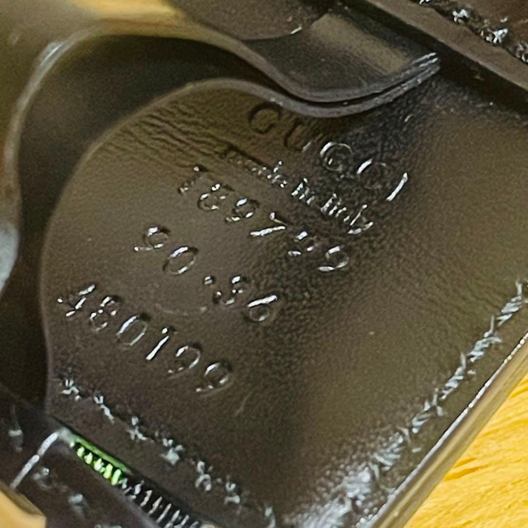 【美品・希少】グッチ ガチャベルト 筆記体ロゴ 189799 グリーン×ブラック