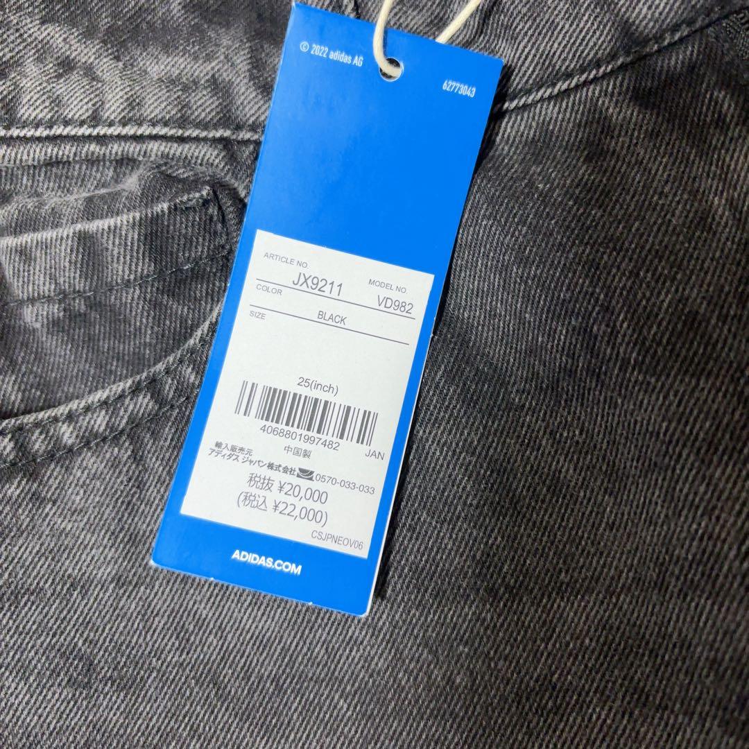 adidas ADILENIUM ジップウォッシュド デニムパンツ 25inch